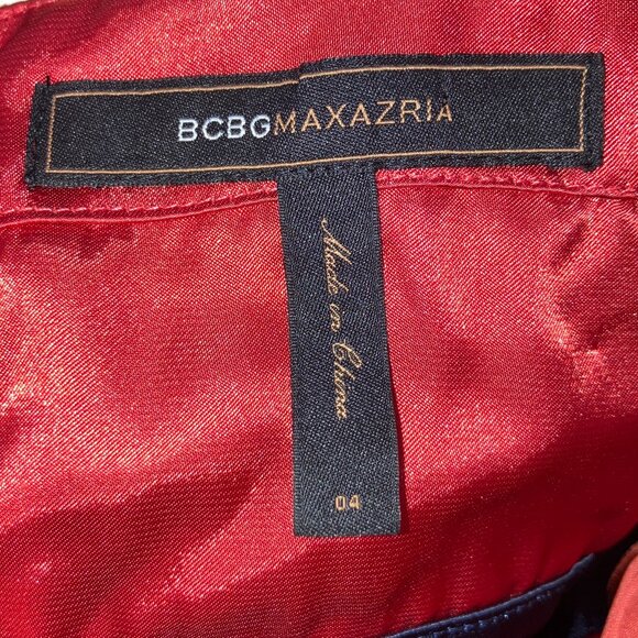 BCBGMaxAzria: Coral, navy and cream cocktail dress (size 4) - Picture 12 of 14